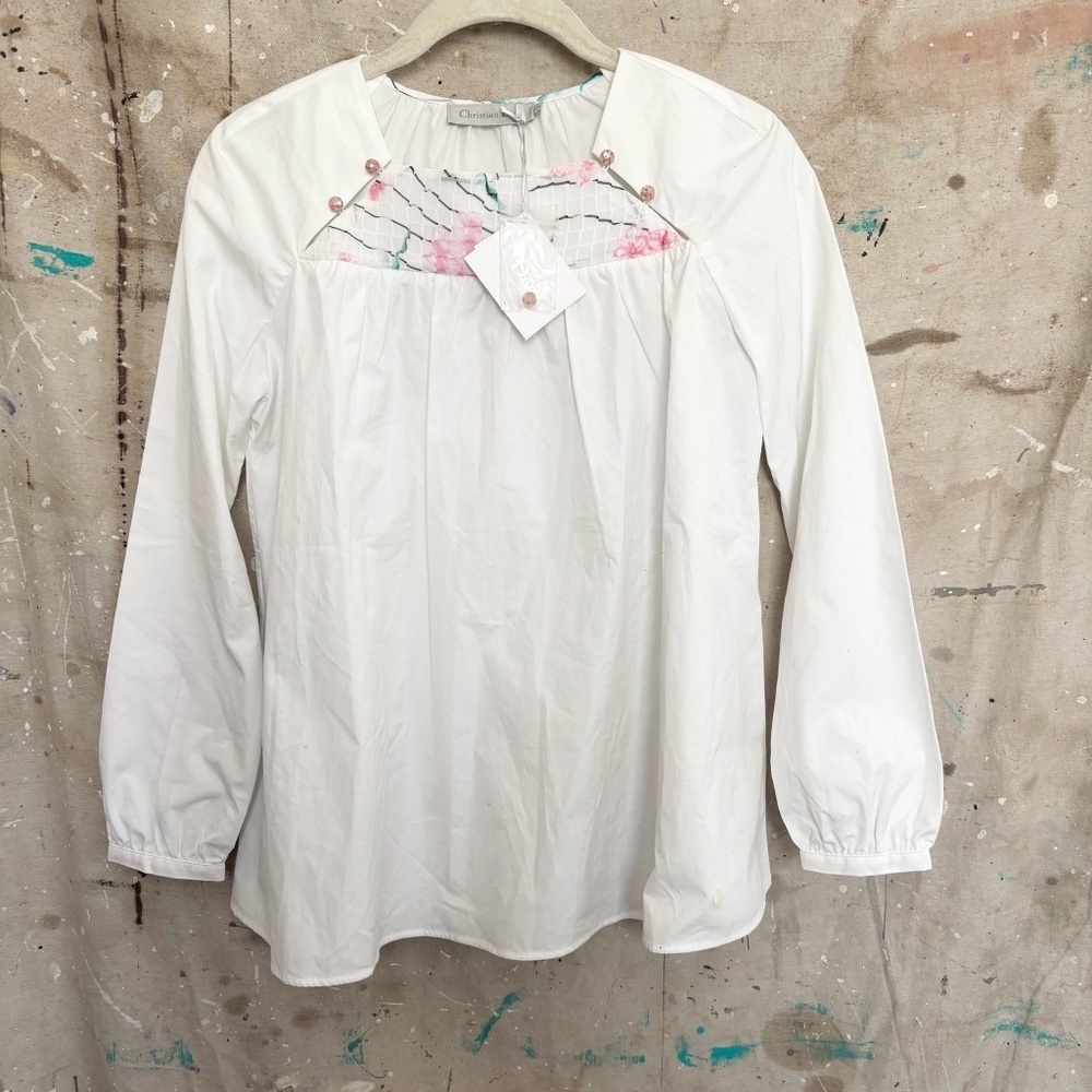 Christian Dior Floral Peasant Blouse